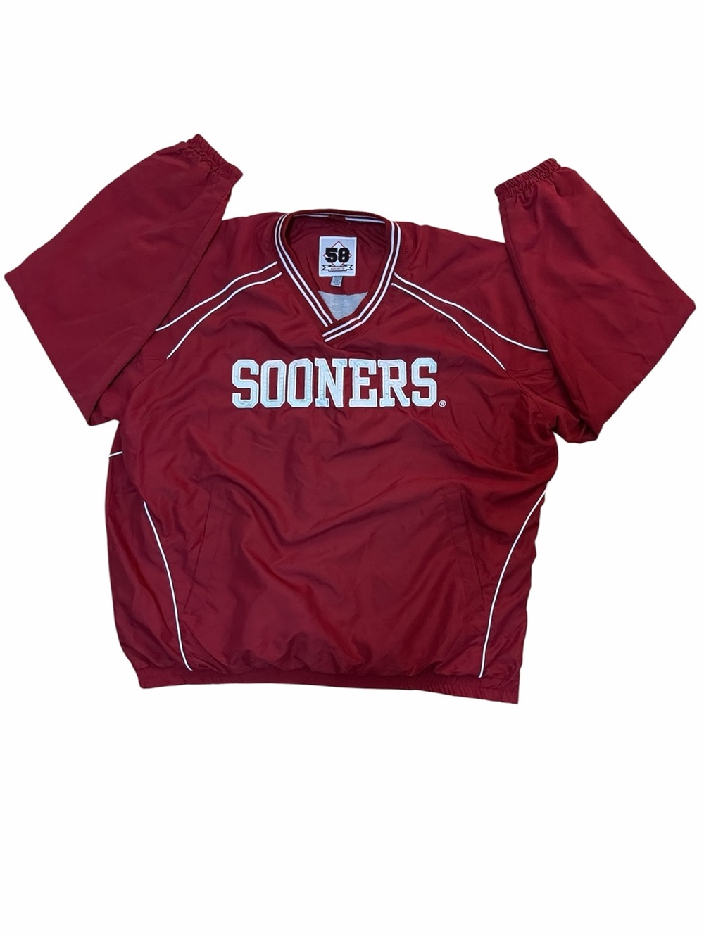 Oklahoma Sooners Warm Up Jacket Mens XXL Red NCAA Football 58 Sports Windbreaker